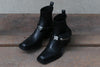 Untitlab matte black strap-on boots with bag AW201301 PU1